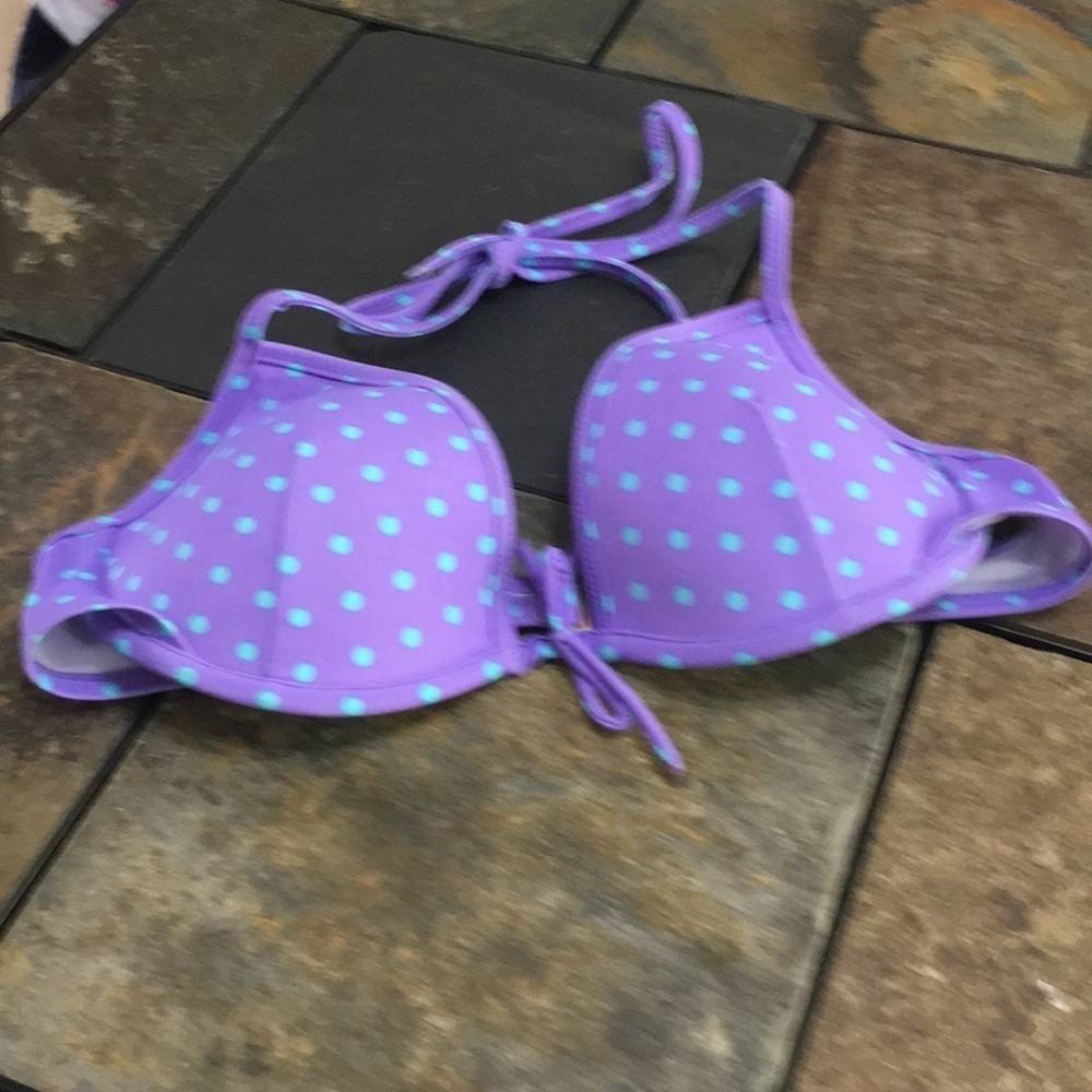 Victoria’s Secret purple blue polkadot bra/swim